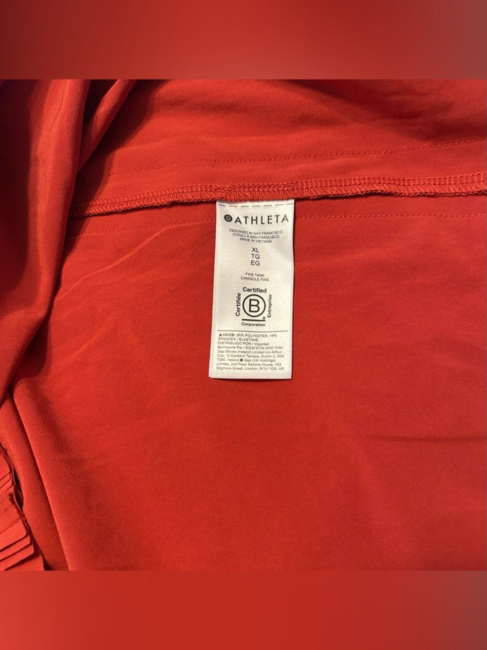 Athleta FWS Sleeveless Scoop Tank in Red Currant  NWT Size XL - Picture 7 of 11